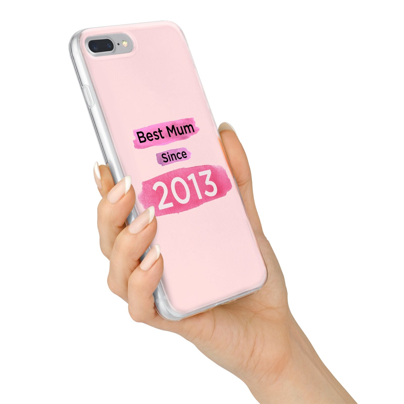 Pink Best Mum iPhone 7 Plus Bumper Case on Silver iPhone Alternative Image