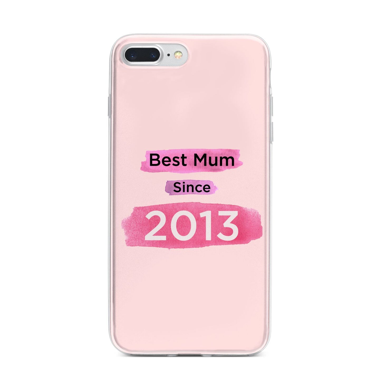 Pink Best Mum iPhone 7 Plus Bumper Case on Silver iPhone
