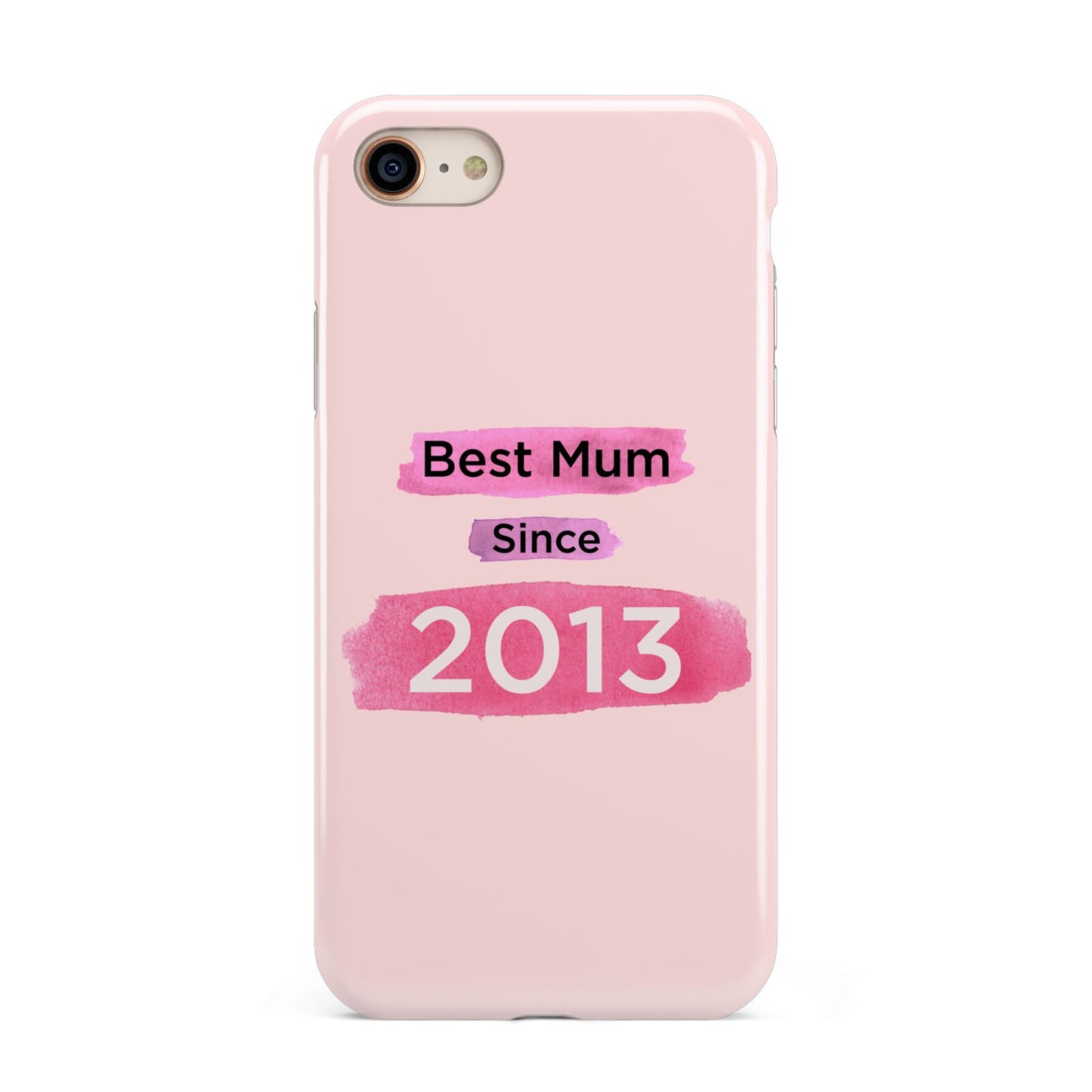 Pink Best Mum iPhone 8 3D Tough Case on Gold Phone