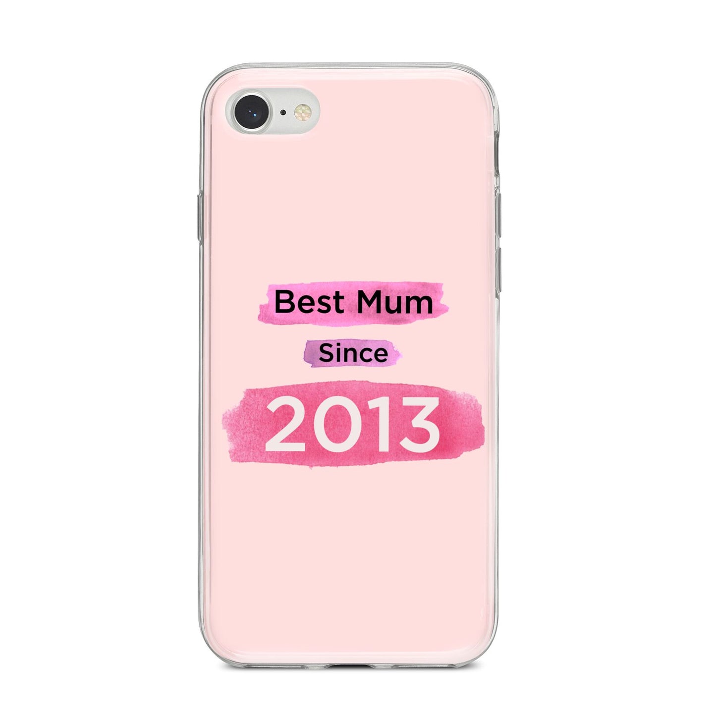 Pink Best Mum iPhone 8 Bumper Case on Silver iPhone