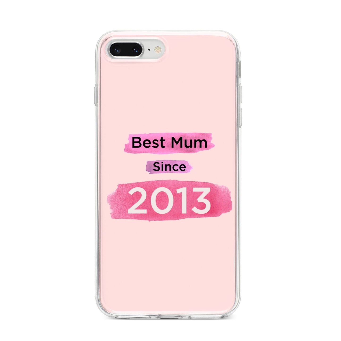 Pink Best Mum iPhone 8 Plus Bumper Case on Silver iPhone