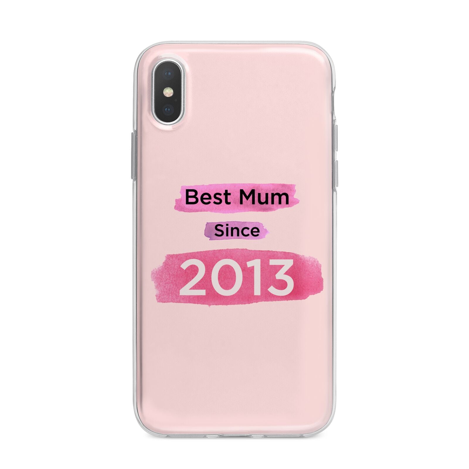 Pink Best Mum iPhone X Bumper Case on Silver iPhone Alternative Image 1