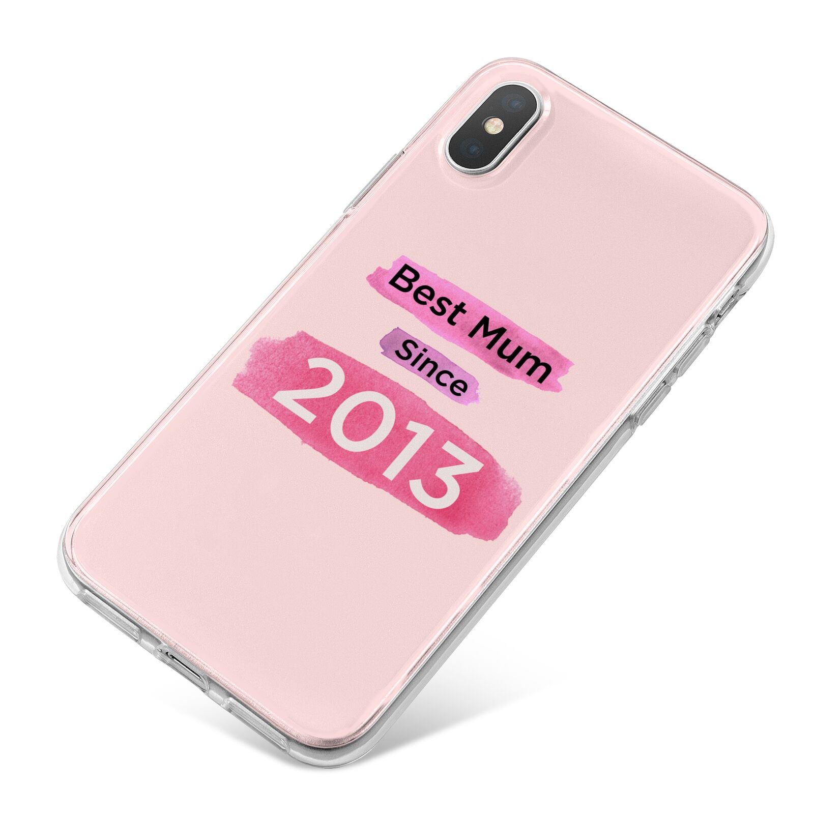 Pink Best Mum iPhone X Bumper Case on Silver iPhone