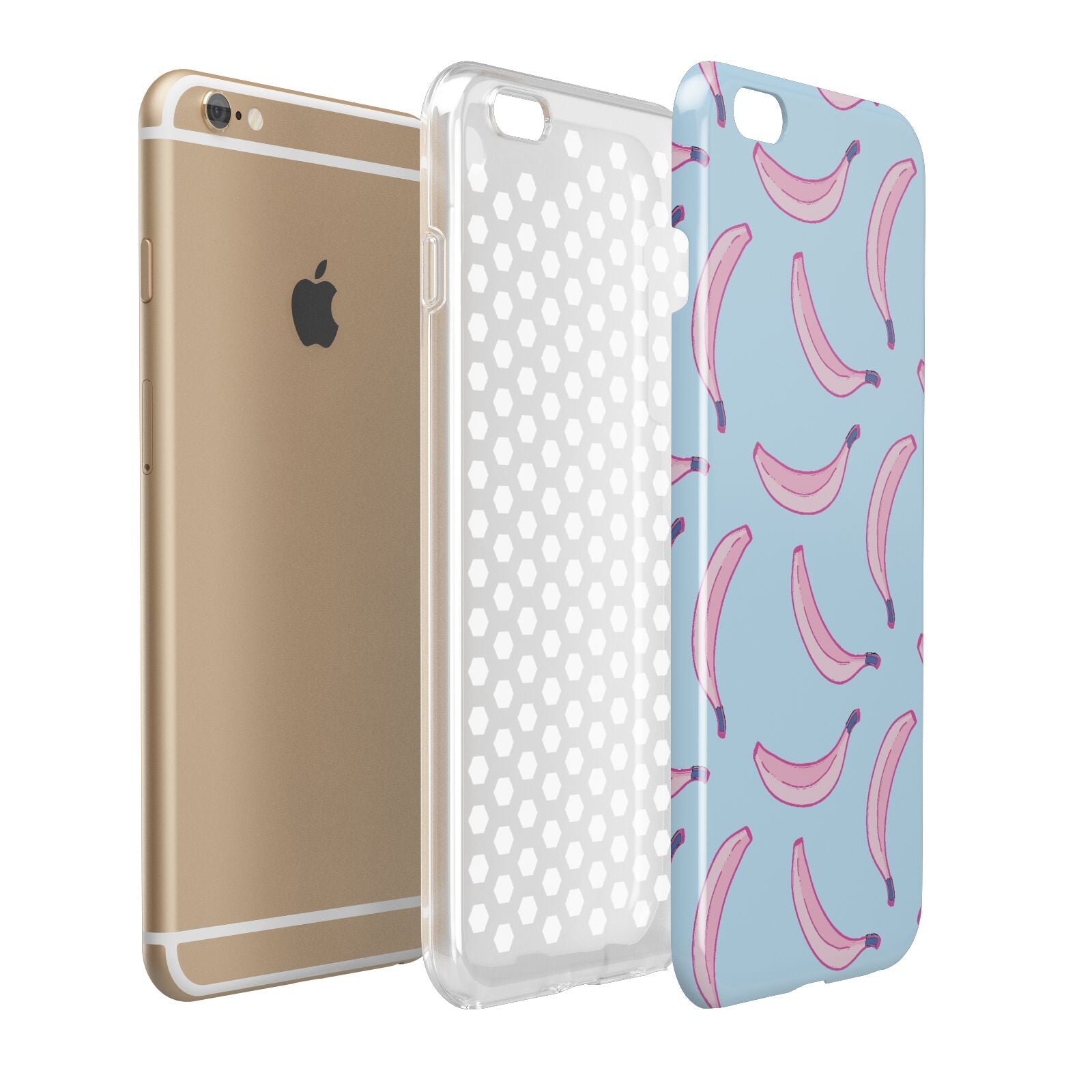 Pink Blue Bannana Fruit Apple iPhone 6 Plus 3D Tough Case Expand Detail Image