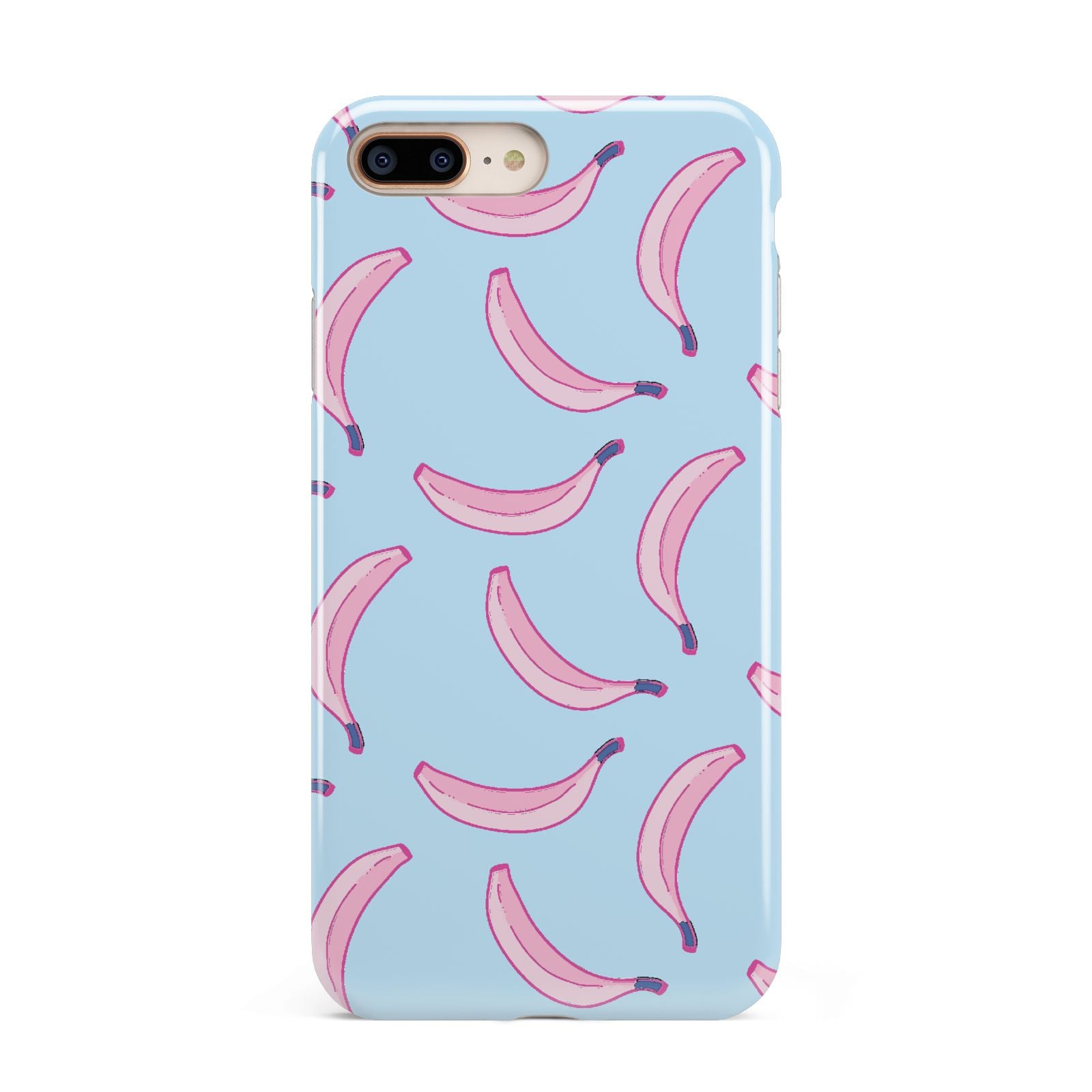 Pink Blue Bannana Fruit Apple iPhone 7 8 Plus 3D Tough Case