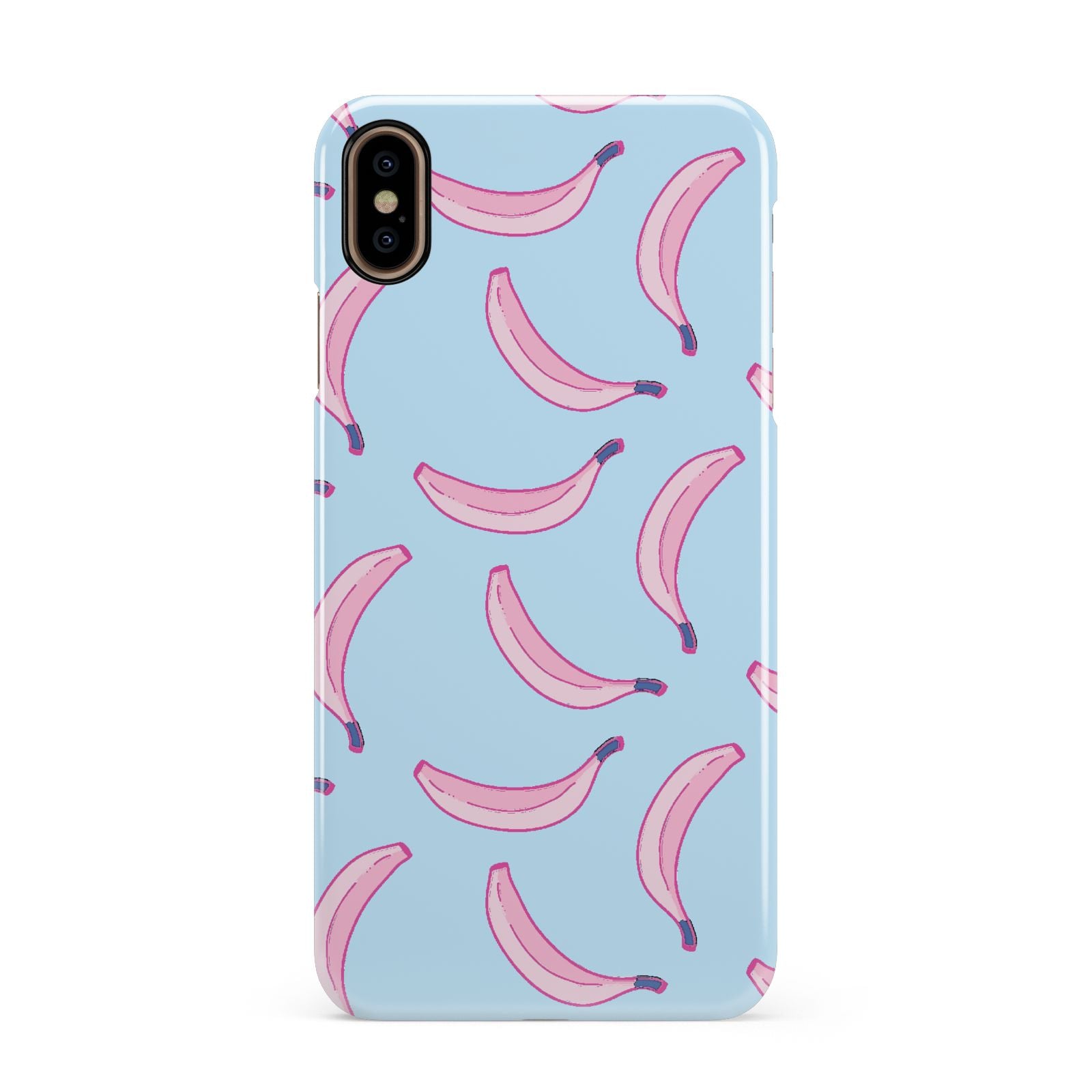 Pink Blue Bannana Fruit Apple iPhone Xs Max 3D Snap Case