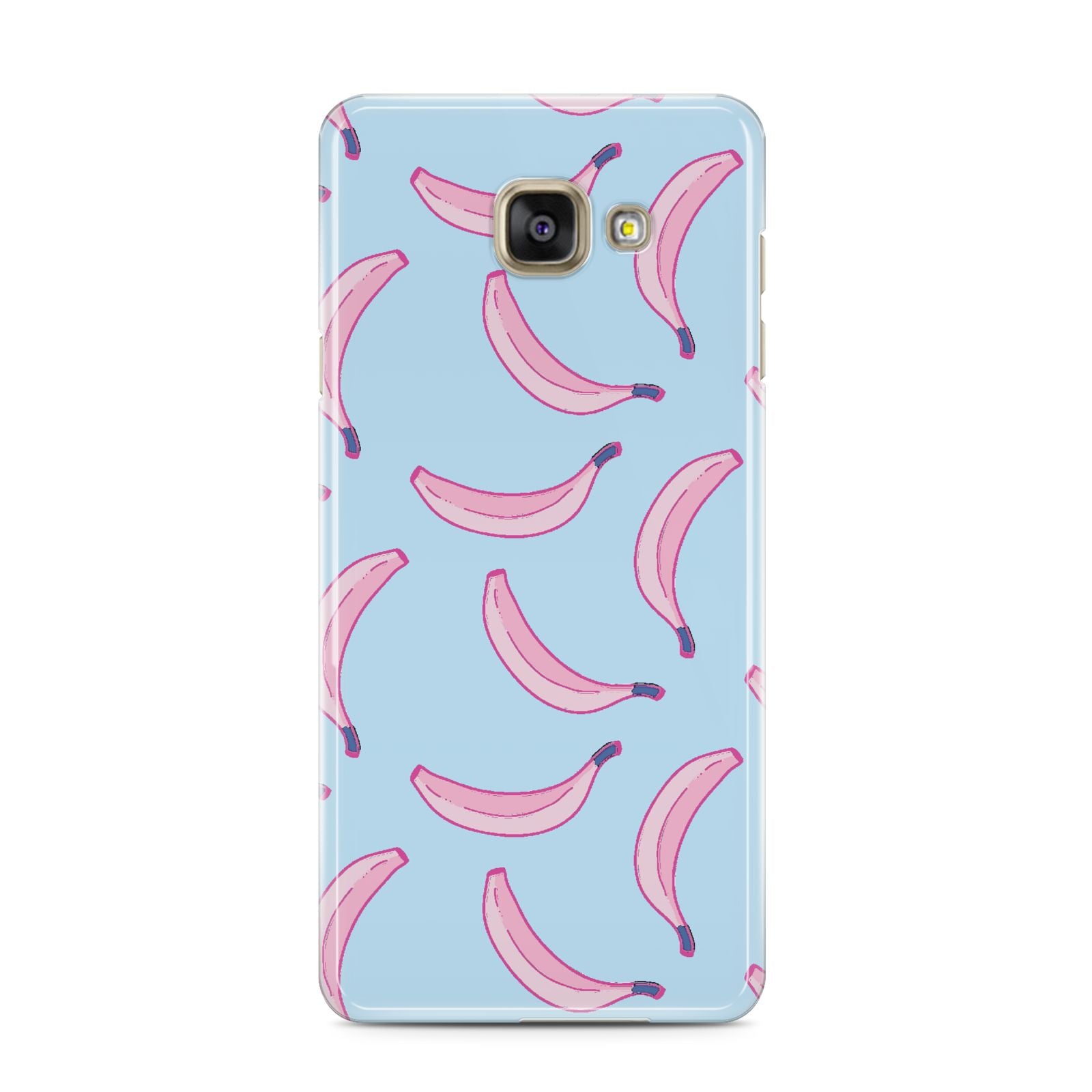Pink Blue Bannana Fruit Samsung Galaxy A3 2016 Case on gold phone