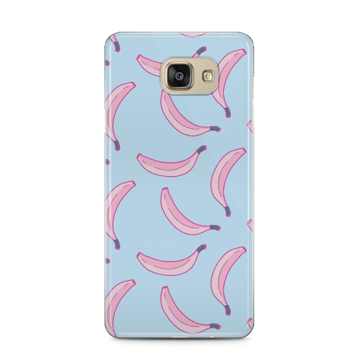 Pink Blue Bannana Fruit Samsung Galaxy A5 2016 Case on gold phone