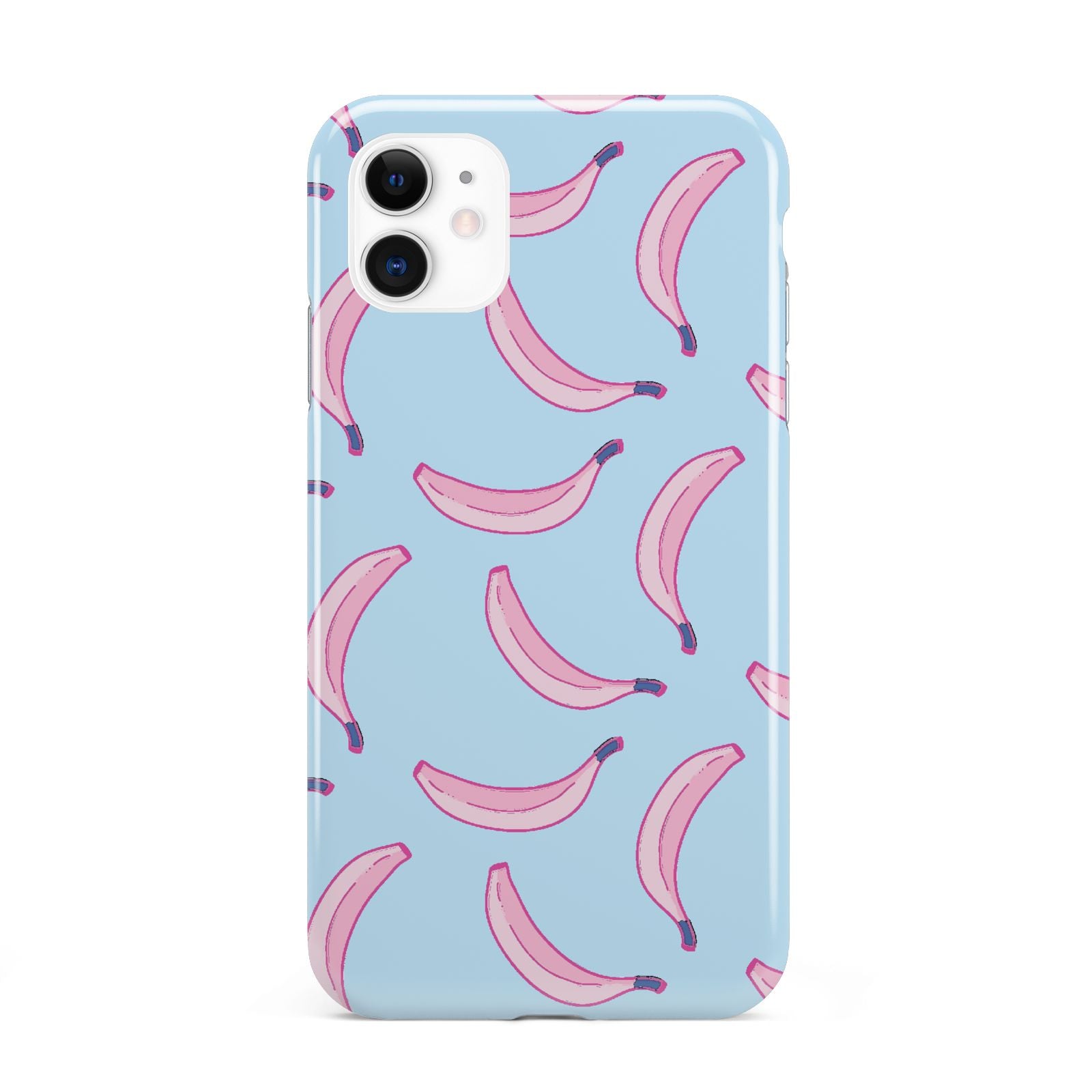 Pink Blue Bannana Fruit iPhone 11 3D Tough Case