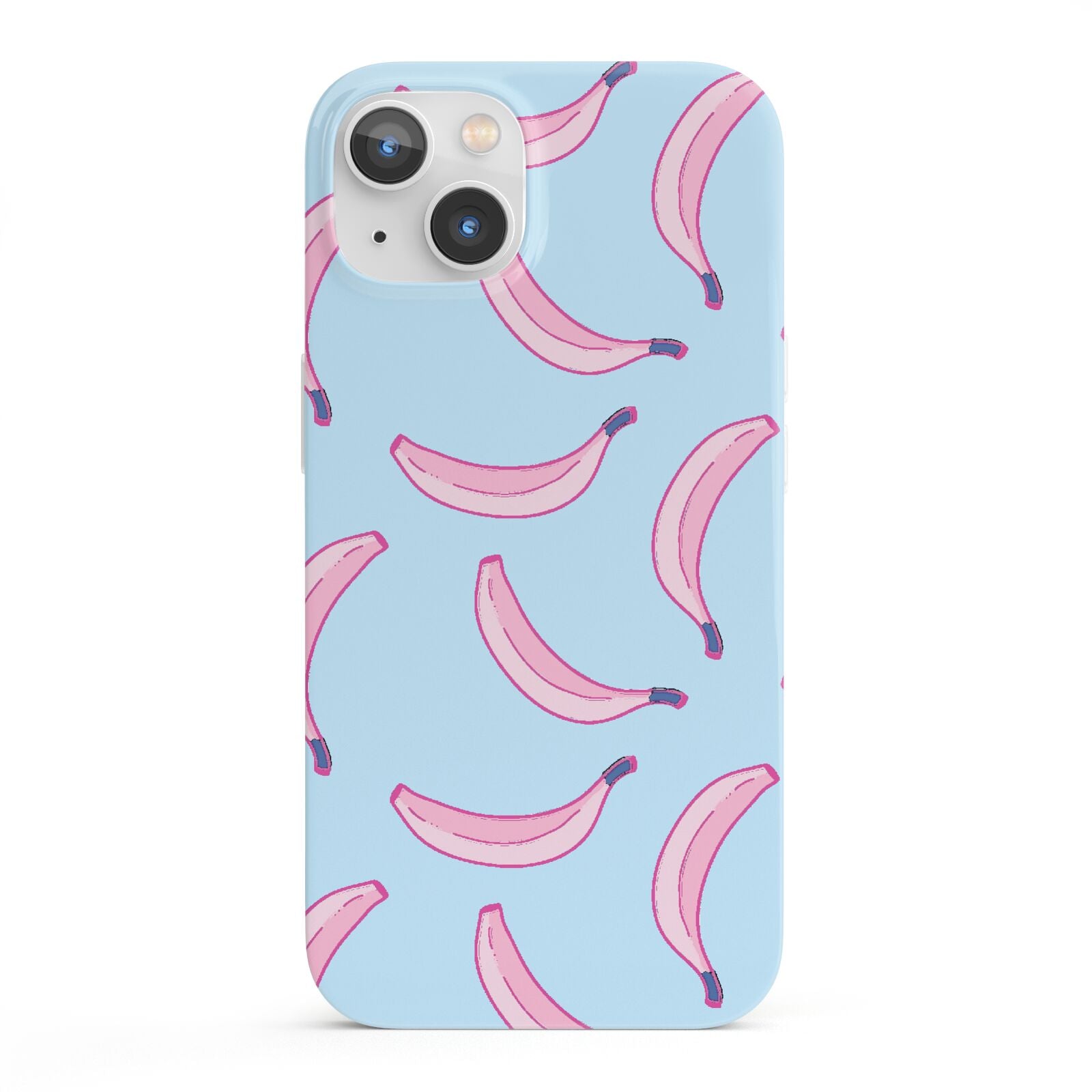 Pink Blue Bannana Fruit iPhone 13 Full Wrap 3D Snap Case