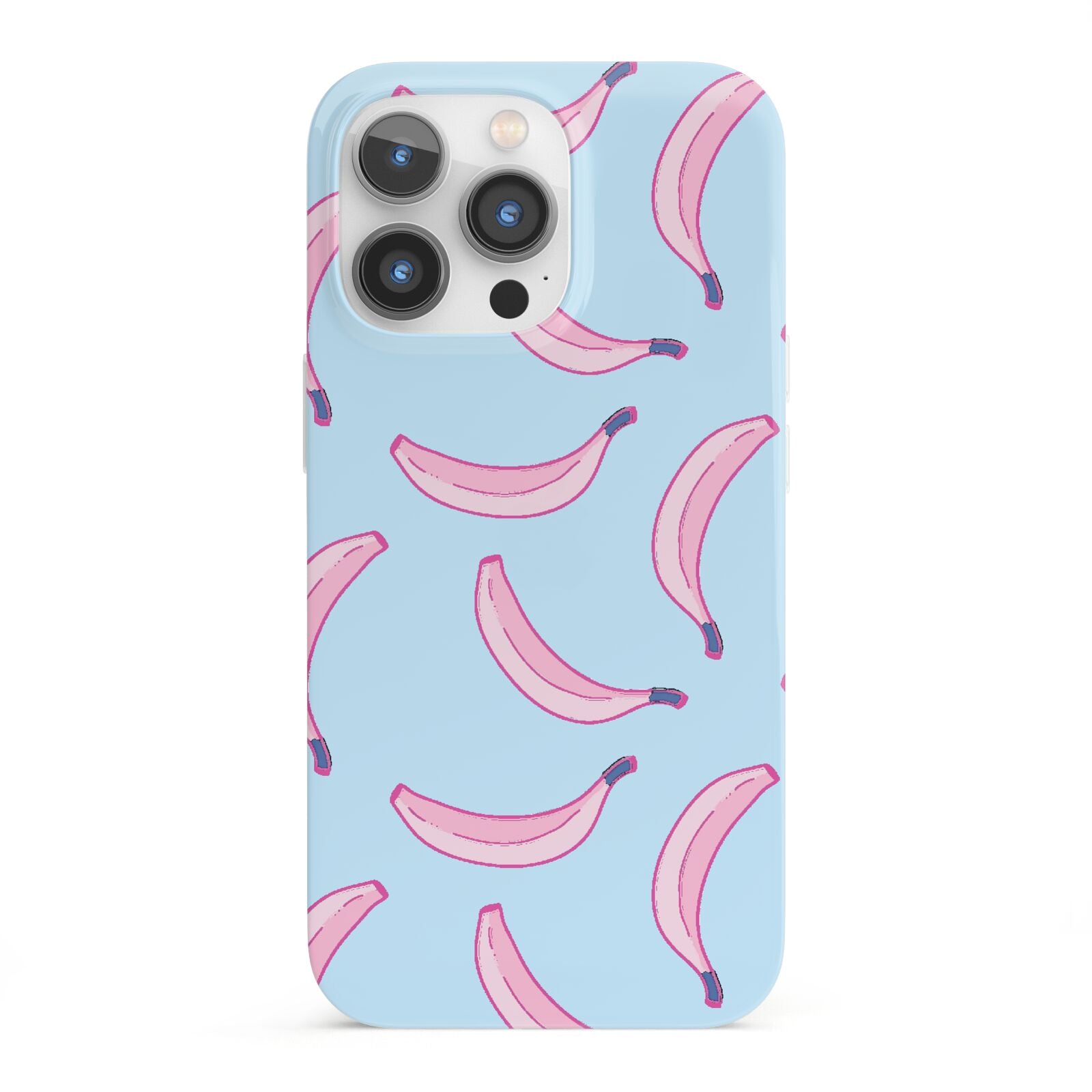 Pink Blue Bannana Fruit iPhone 13 Pro Full Wrap 3D Snap Case
