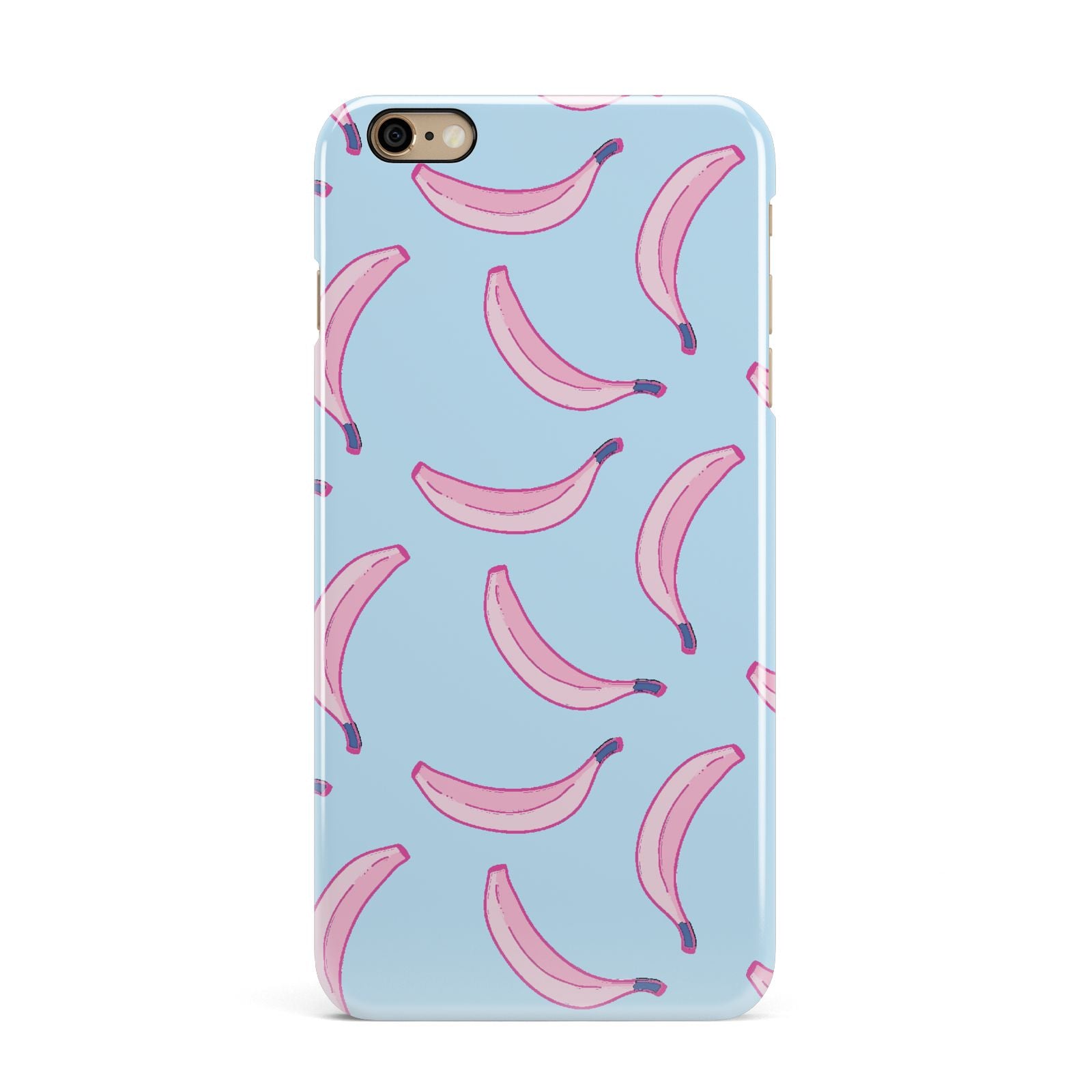 Pink Blue Bannana Fruit iPhone 6 Plus 3D Snap Case on Gold Phone