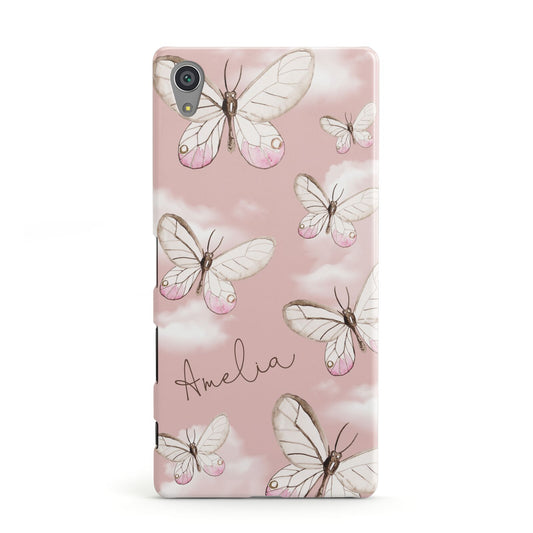 Pink Butterflies Personalised Sony Xperia Case