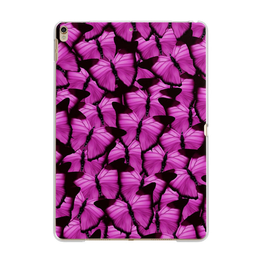 Pink Butterfly Apple iPad Gold Case