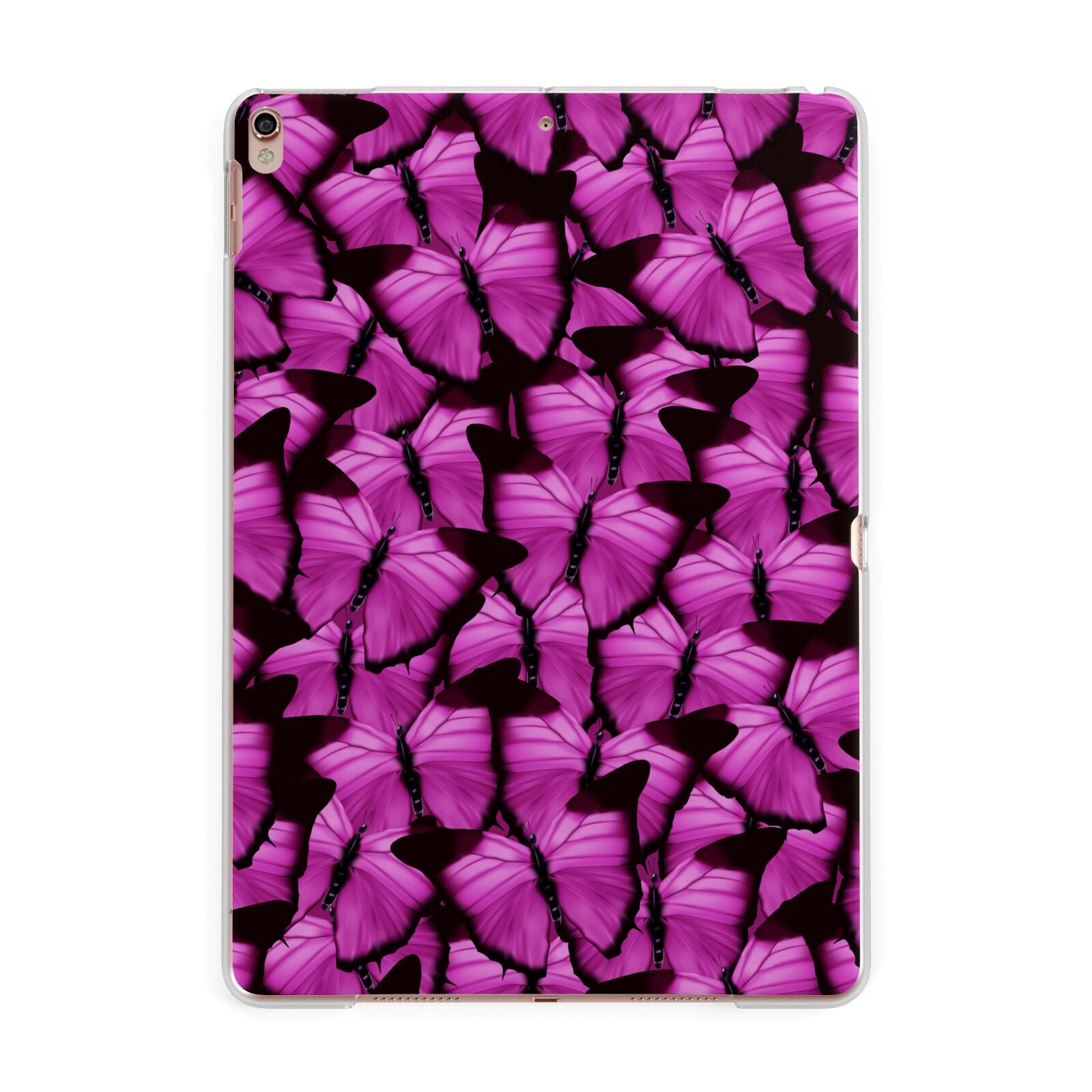 Pink Butterfly Apple iPad Rose Gold Case