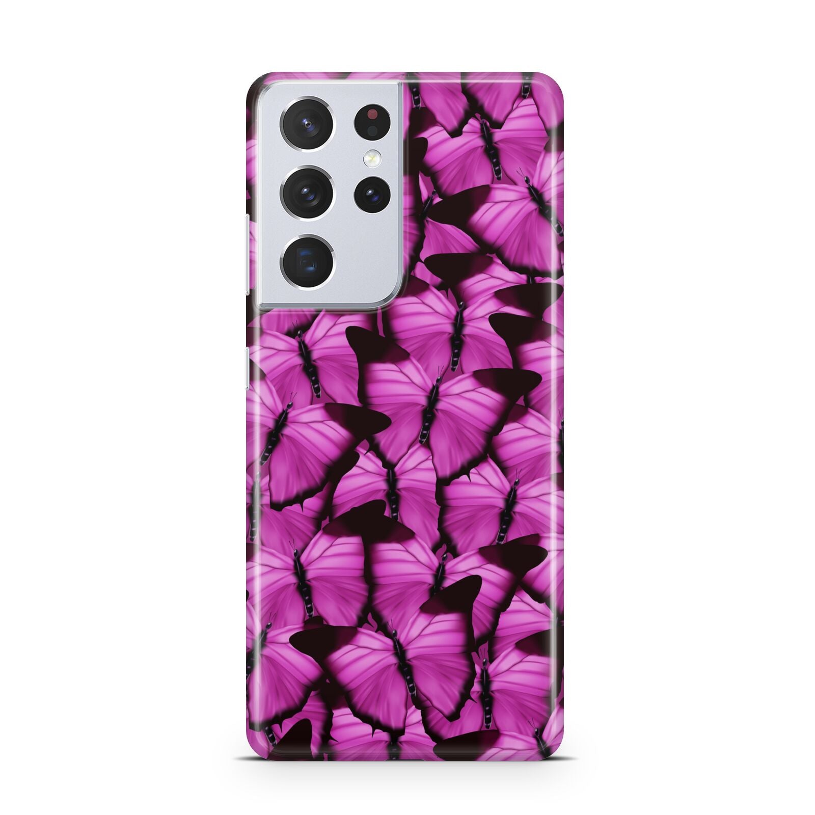 Pink Butterfly Samsung S21 Ultra Case