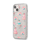 Pink Cake Print iPhone 14 Plus Glitter Tough Case Starlight Angled Image