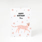 Pink Cheetah Birthday A5 Greetings Card