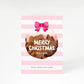 Pink Christmas Pudding with Name A5 Greetings Card