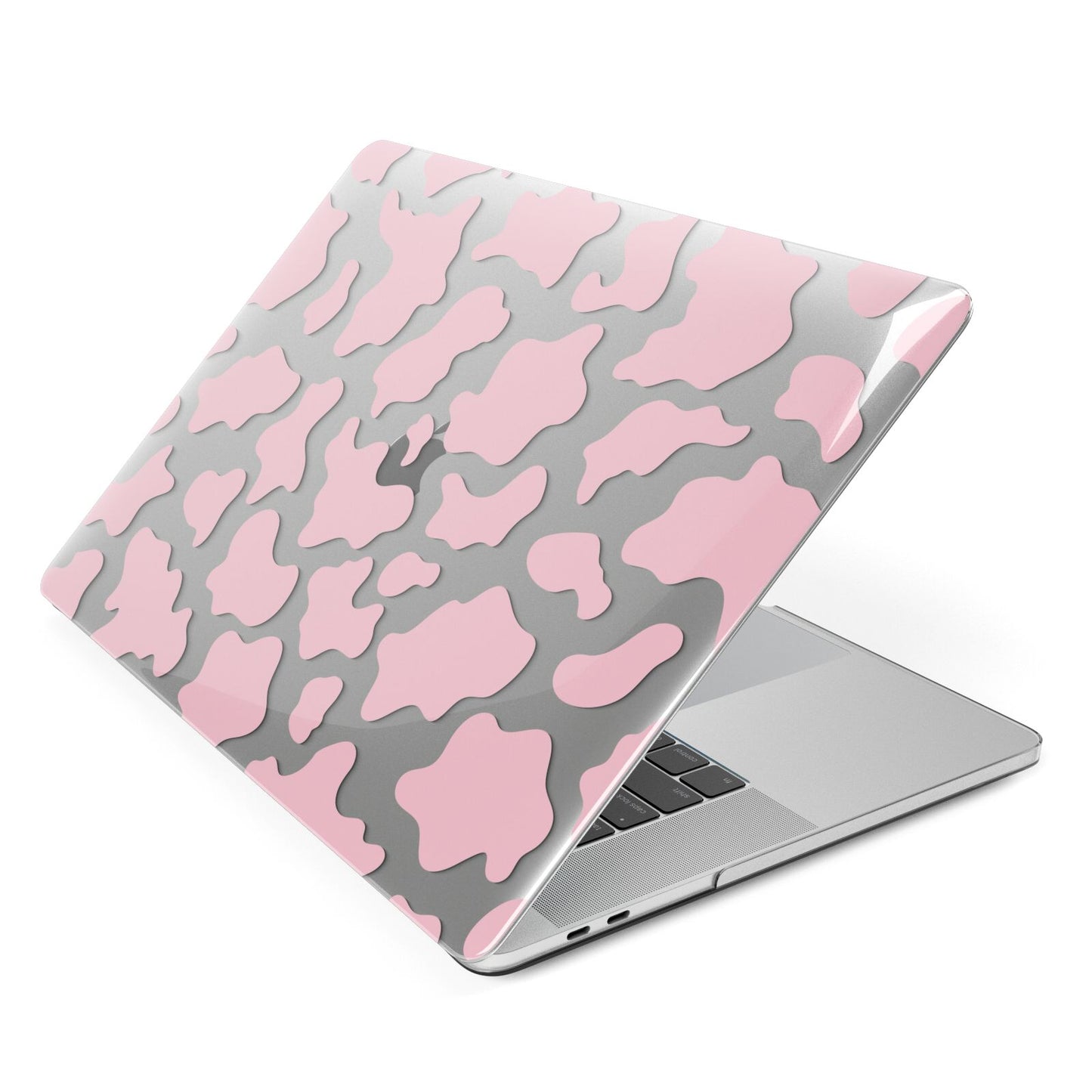 Pink Cow Print Apple MacBook Case Side View