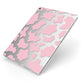Pink Cow Print Apple iPad Case on Silver iPad Side View