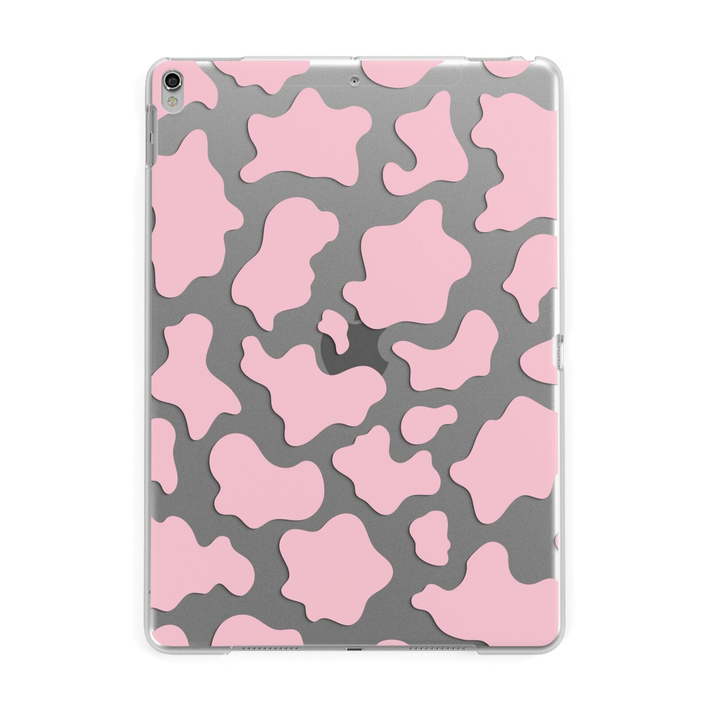 Pink Cow Print Apple iPad Silver Case