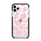 Pink Cow Print Apple iPhone 11 Pro in Silver with Black Impact Case