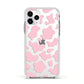 Pink Cow Print Apple iPhone 11 Pro in Silver with White Impact Case
