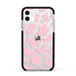 Pink Cow Print Apple iPhone 11 in White with Black Impact Case