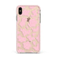 Pink Cow Print Apple iPhone Xs Max Impact Case Pink Edge on Gold Phone