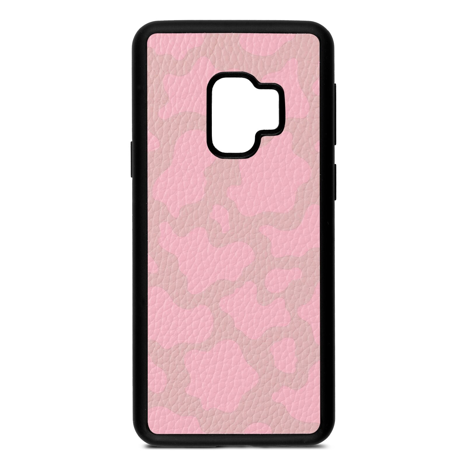 Pink Cow Print Pink Pebble Leather Samsung S9 Case