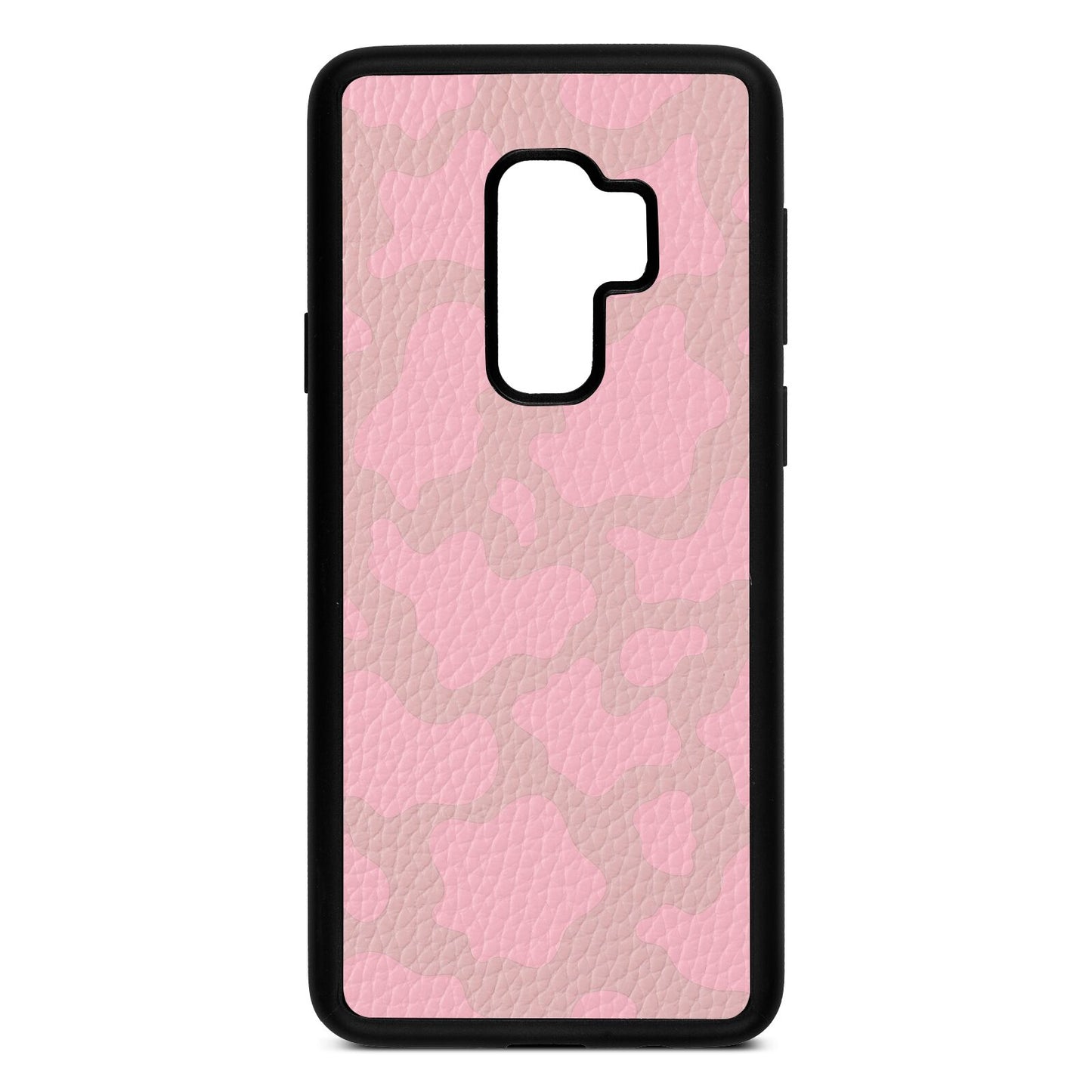 Pink Cow Print Pink Pebble Leather Samsung S9 Plus Case