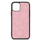Pink Cow Print Pink Pebble Leather iPhone 11 Case