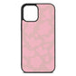 Pink Cow Print Pink Pebble Leather iPhone 12 Pro Max Case