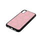 Pink Cow Print Pink Pebble Leather iPhone Xr Case Side Angle