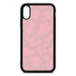 Pink Cow Print Pink Pebble Leather iPhone Xr Case