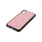 Pink Cow Print Pink Pebble Leather iPhone Xs Case Side Angle