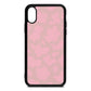 Pink Cow Print Pink Pebble Leather iPhone Xs Case