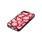 Pink Cow Print Red Pebble Leather iPhone 5 Case Side Angle