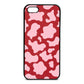 Pink Cow Print Red Pebble Leather iPhone 5 Case