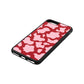 Pink Cow Print Red Pebble Leather iPhone 8 Plus Case Side Angle