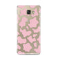 Pink Cow Print Samsung Galaxy A3 2016 Case on gold phone