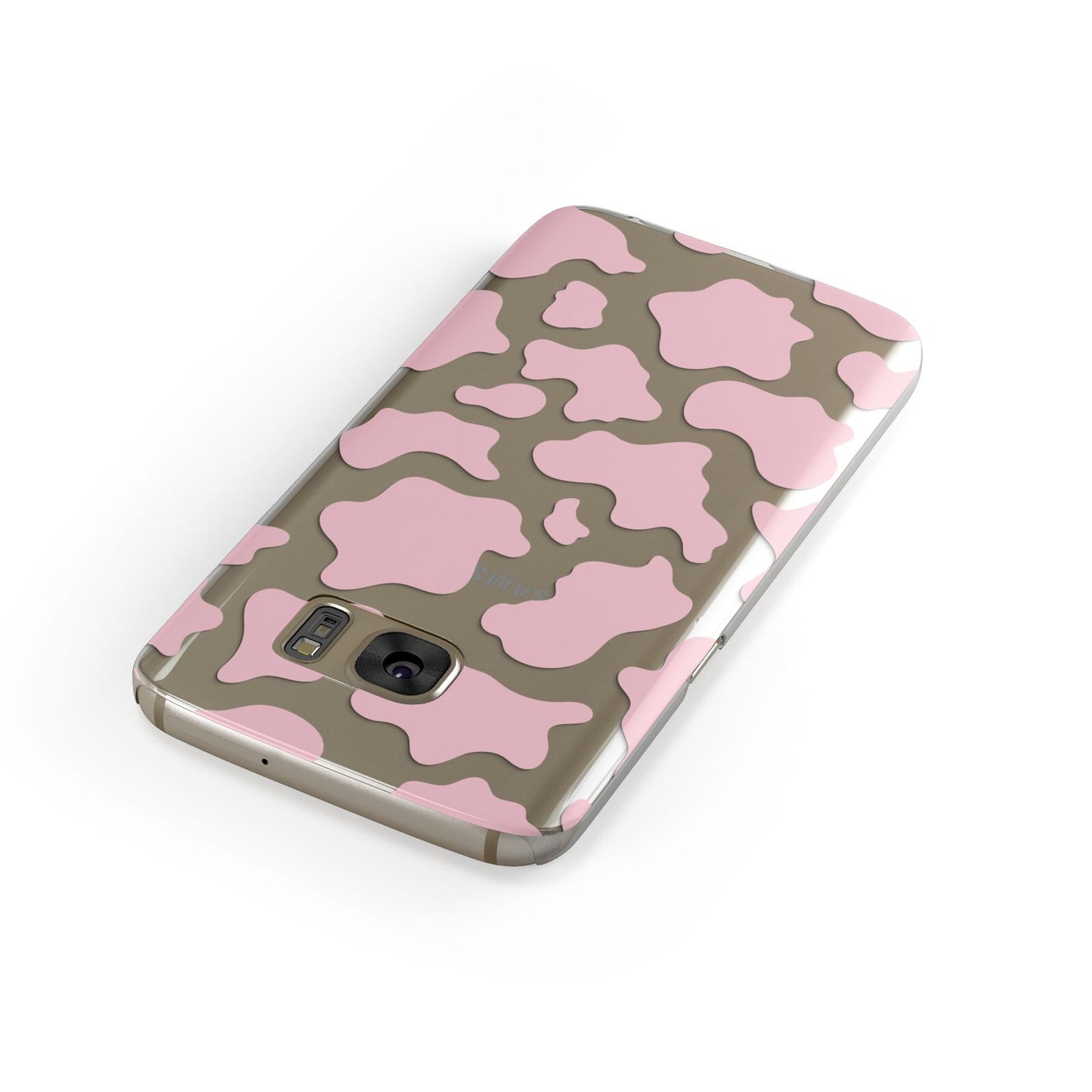 Pink Cow Print Samsung Galaxy Case Front Close Up
