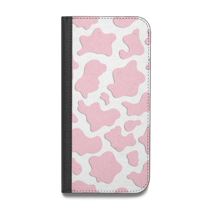 Pink Cow Print Vegan Leather Flip Samsung Case