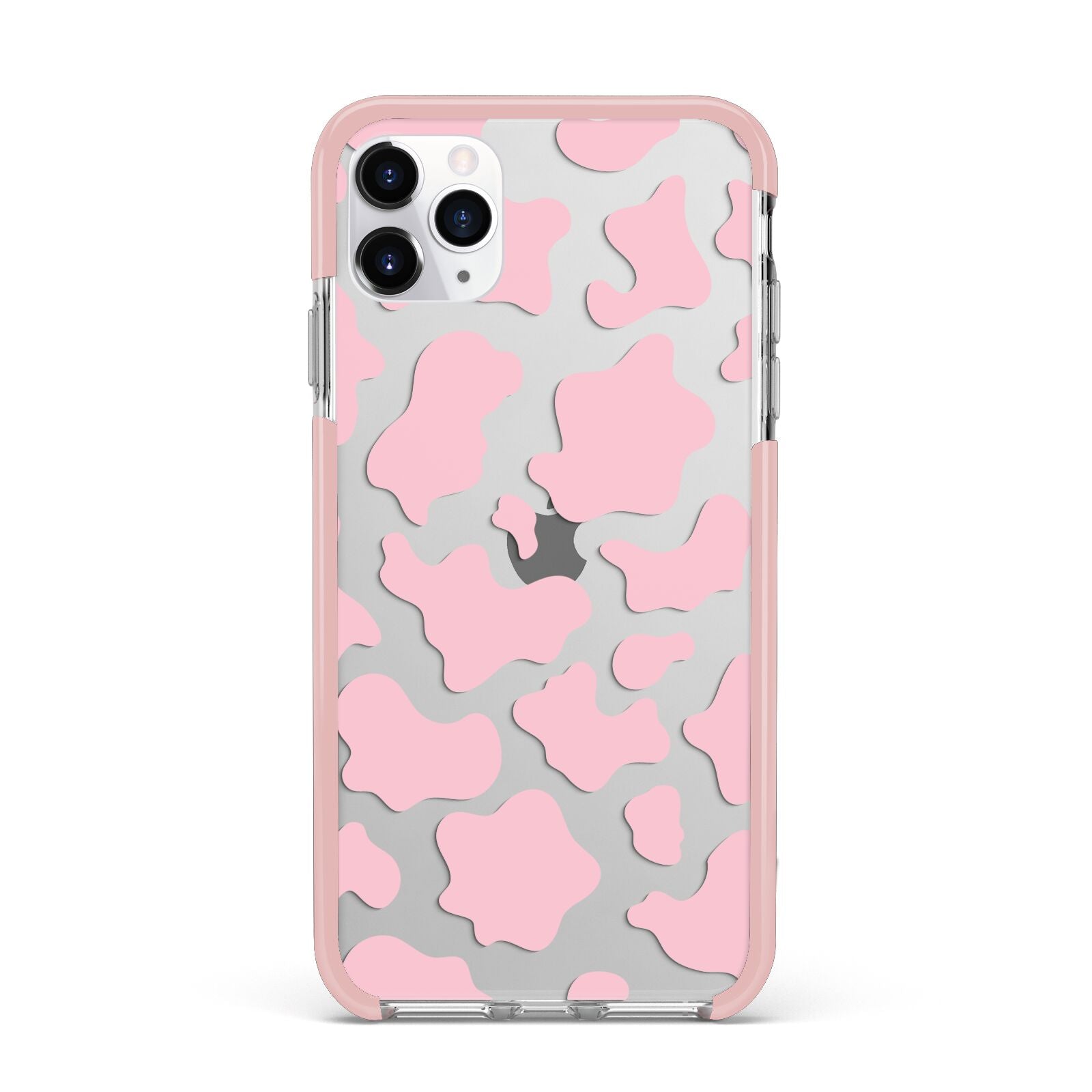 Pink Cow Print iPhone 11 Pro Max Impact Pink Edge Case