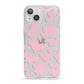 Pink Cow Print iPhone 13 Clear Bumper Case