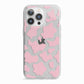 Pink Cow Print iPhone 13 Pro TPU Impact Case with White Edges