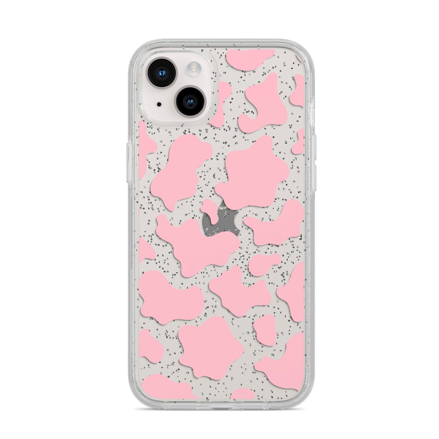 Pink Cow Print iPhone 14 Plus Glitter Tough Case Starlight