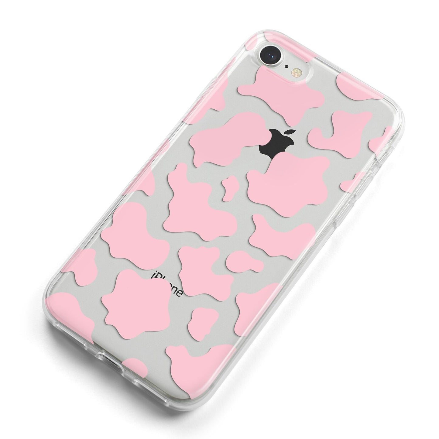 Pink Cow Print iPhone 8 Bumper Case on Silver iPhone Alternative Image