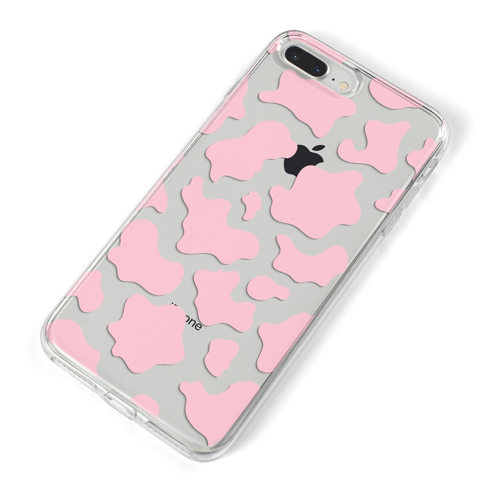 Pink Cow Print iPhone 8 Plus Bumper Case on Silver iPhone Alternative Image